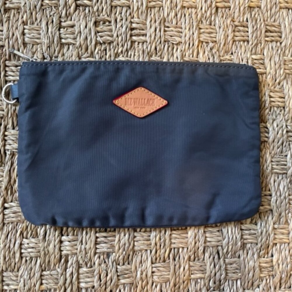 MZ Wallace zipper make-up pouch in grey nylon